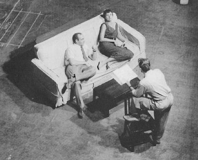 In rehearsal for The Moon Is Blue (1954-1955)