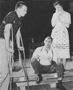 Neil Hudson, Karl Rawicz and Helen Crisp share a tense moment in All Summer Long (1955-1956).