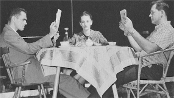 From left: Bill Law, Barbara Mitchell and Dan Harvat in The Tender Trap (1957-1958)
