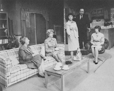 From left Lillian Orr, Jeannette Webb, Lorena Gaddy Goodwin, Ray Maret and Gurdine Bliss in Prisoner Of Second Avenue (1977-1978).
