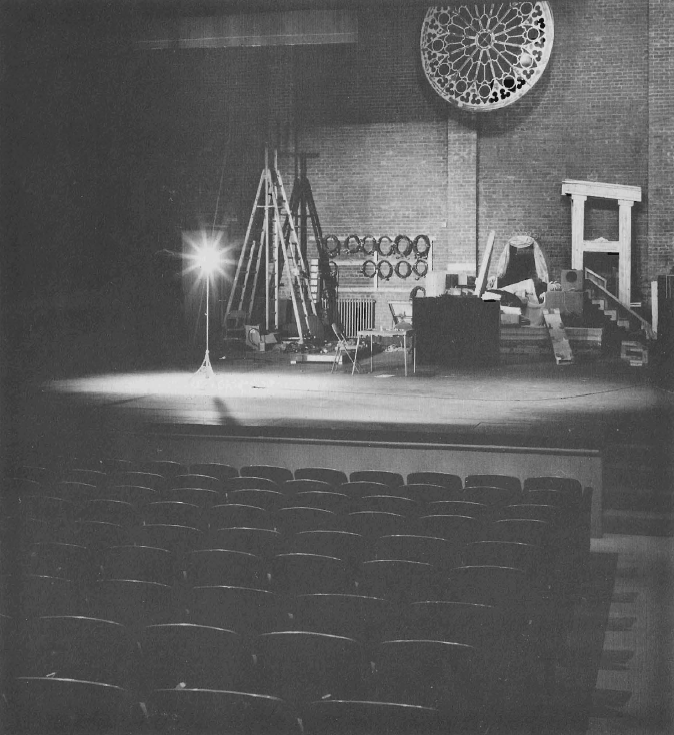 Raleigh Little Theatre's ghost light glows in a deserted auditorium.