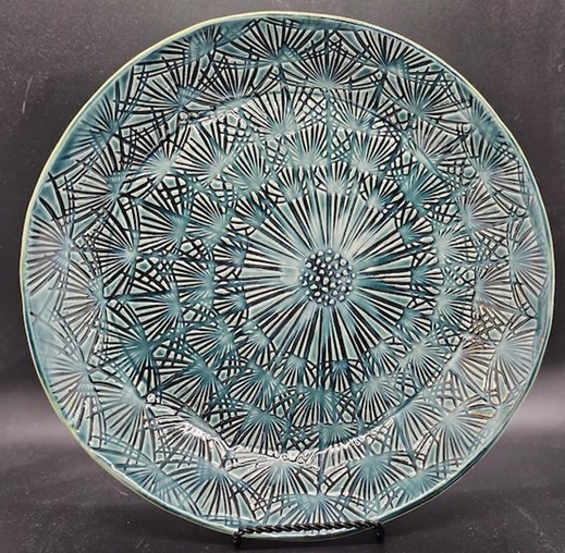 Dandilion Blue Bowl by Ann Haigler
